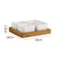 Porcelain Serving Platter 3 pieces with Wooden Stand